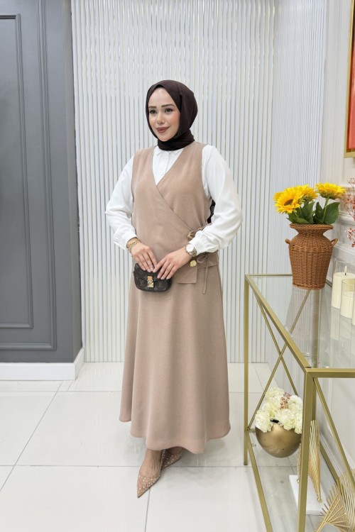 Müjde  Etekli Takım  Bej