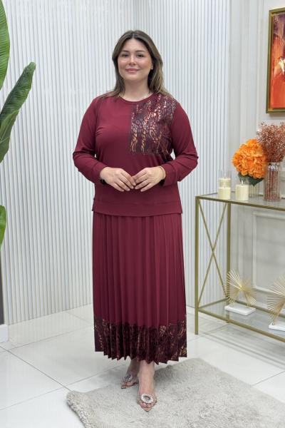 Nedime Etekli Takım Bordo