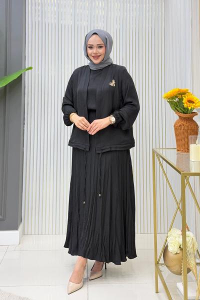 Nehir Etekli Takım Siyah