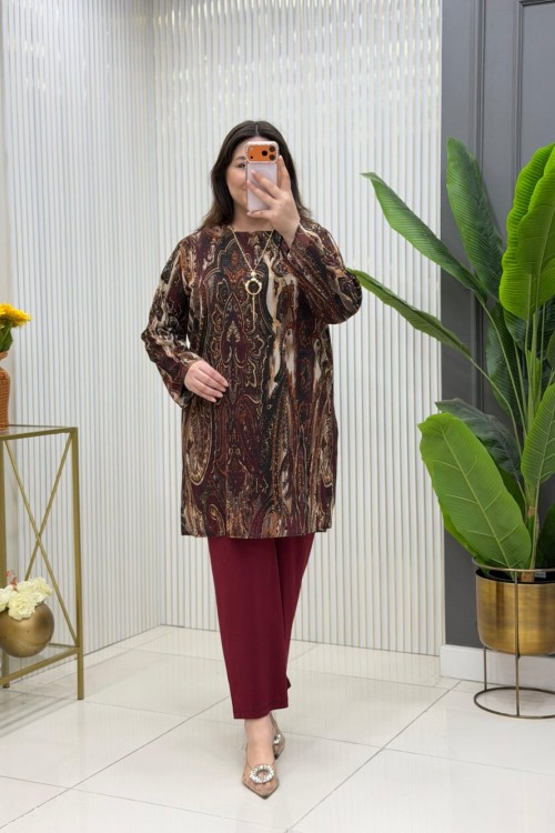 Nejla Tunik Takım  Bordo