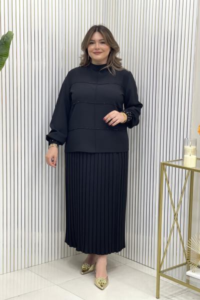 Nezaket Etekli Takım Siyah