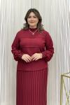 Nezaket Etekli Takım Bordo