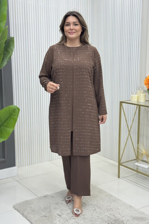 Nigar Takım Koyu Kahverengi