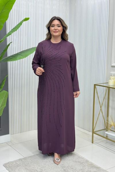 Nilgün Büyük Beden Abiye Mürdüm