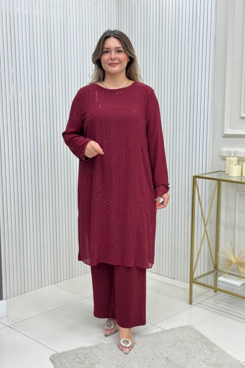 Nurdan Sandy Takım Bordo