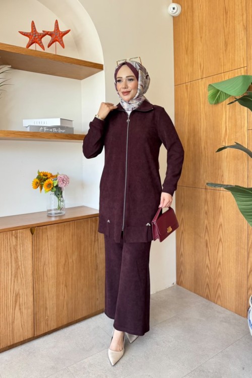 Perihan Tunik Takım  Bordo