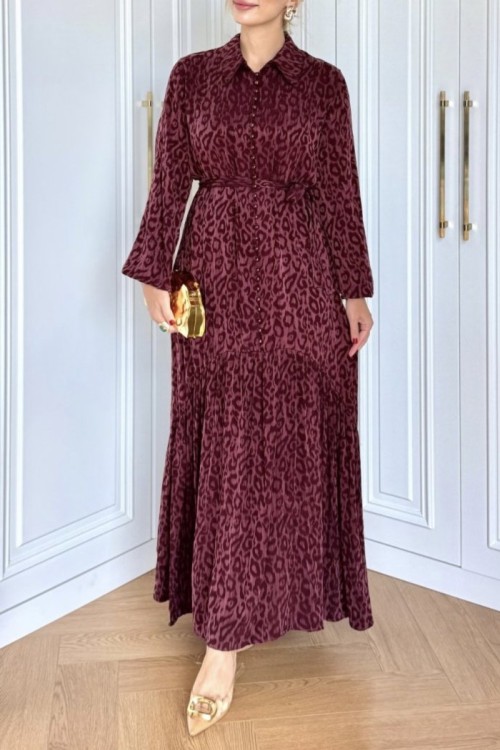 Perviz Elbise  Bordo