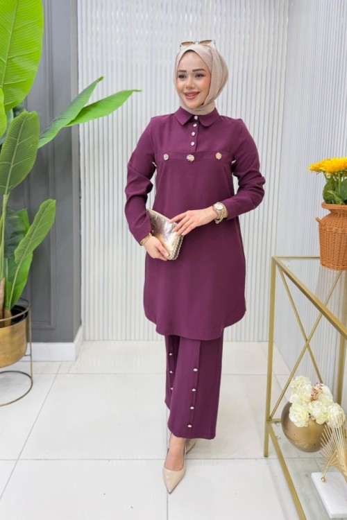 Sabrina Tunik Takım Mürdüm