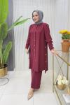 Sakine Tunik Takım Bordo