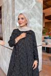 Saliha Üçlü Takım Siyah Kahverengi
