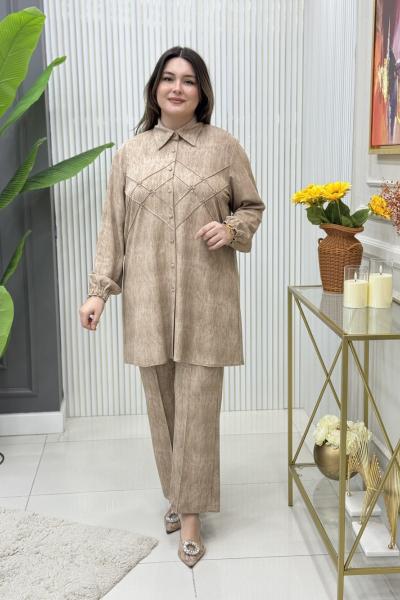 Selin Tunik Takım Krem