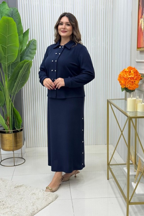 Selvi Etekli Takım Lacivert