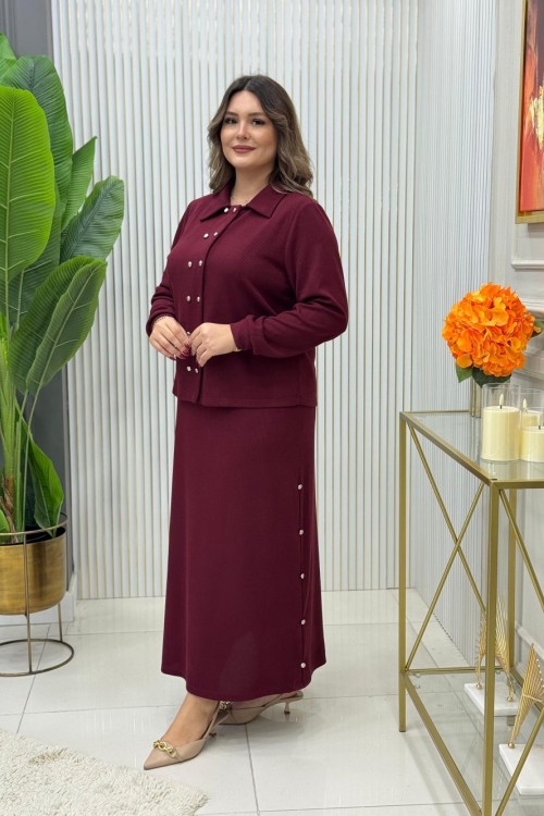 Selvi Etekli Takım Bordo