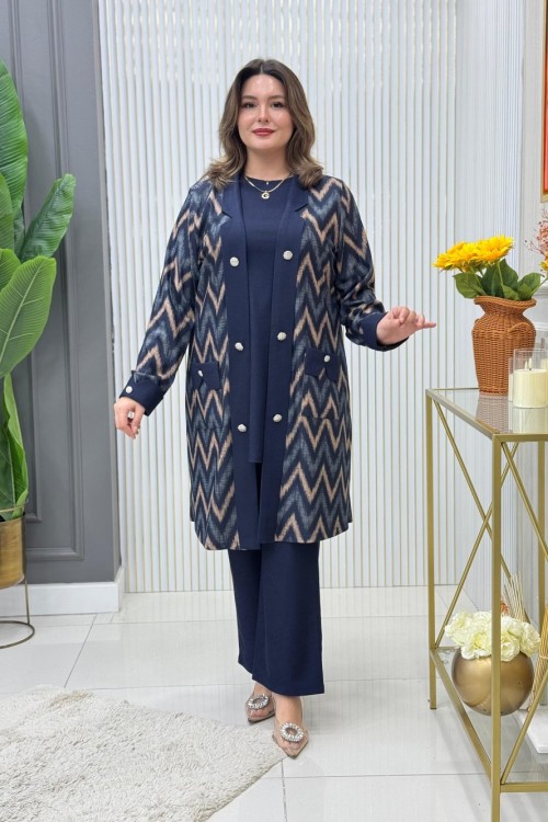 Selvi Üçlü Takım Lacivert