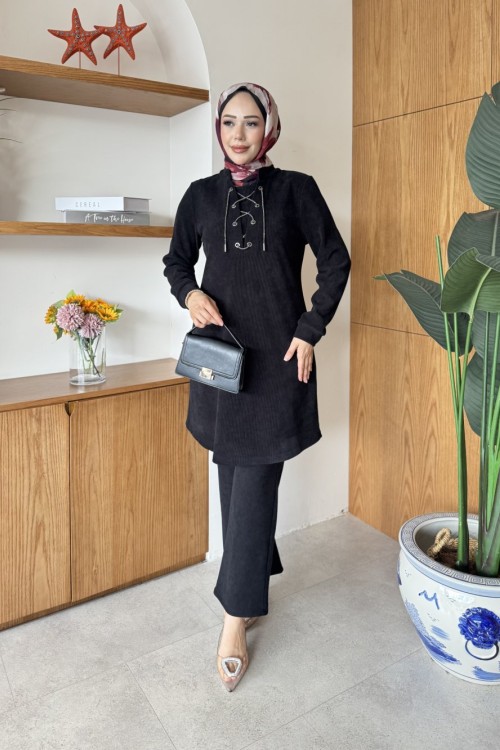 Seniha Tunik Takım Siyah