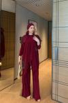 Şermin Pantolon Takım Bordo