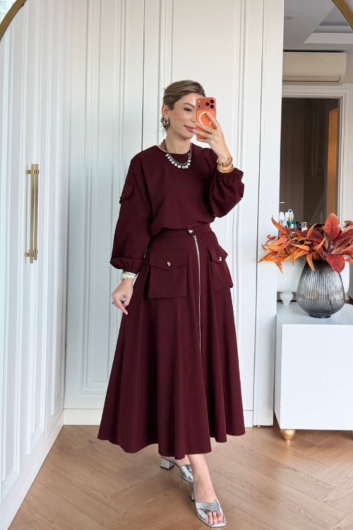 Sertap  Etekli Takım  Bordo