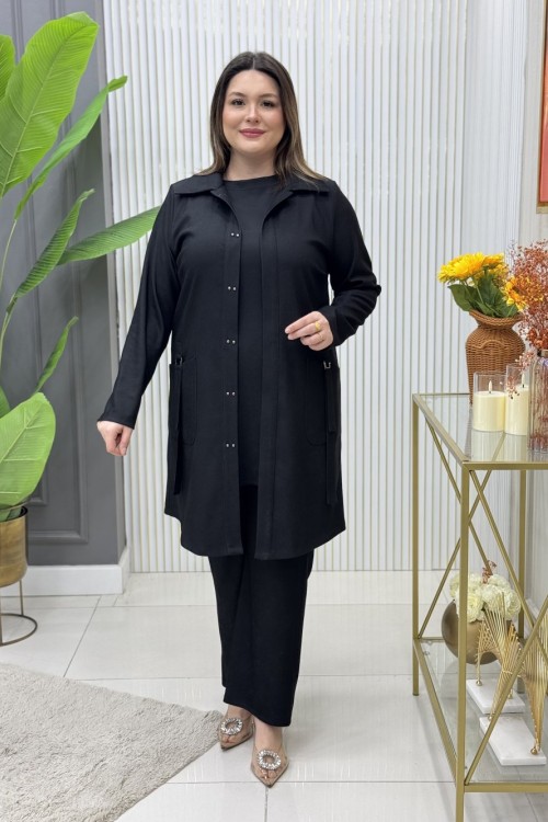 Sevgi Üçlü Takım Siyah