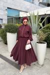 Sümeyra Etekli Takım  Bordo