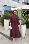 Sümeyra Etekli Takım  Bordo
