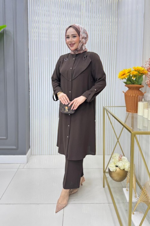 Şura Tunik Takım  Kahverengi