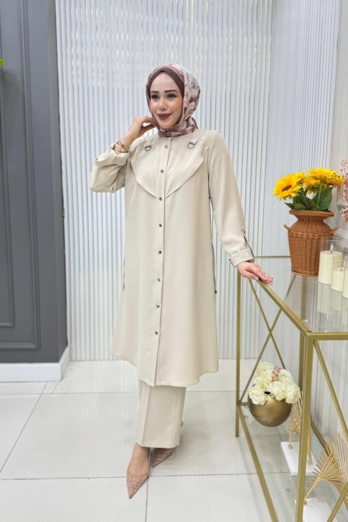 Şura Tunik Takım  Krem