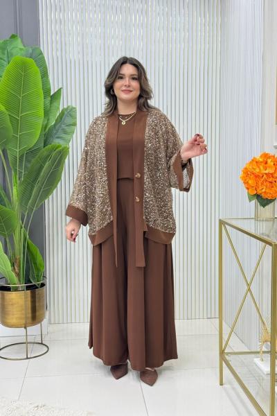 Viola Şık Takım Kahverengi