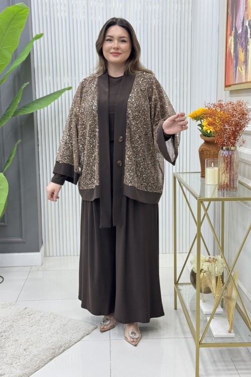 Viola Şık Takım Kahverengi