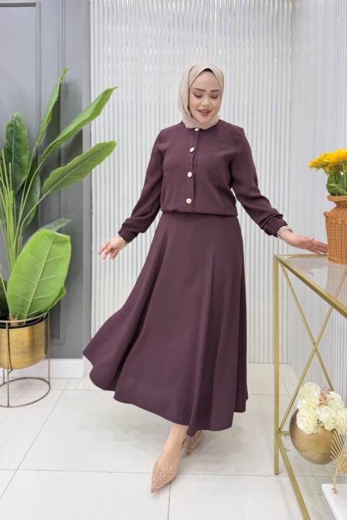 Yasemin  Etekli Takım  Mürdüm