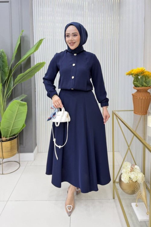 Yasemin  Etekli Takım  Lacivert