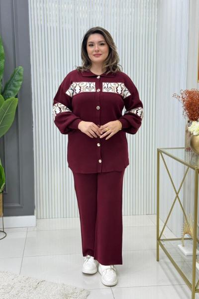 Yeşim Triko Takım Bordo