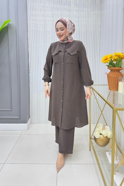 Zamira Tunik Takım Kahverengi