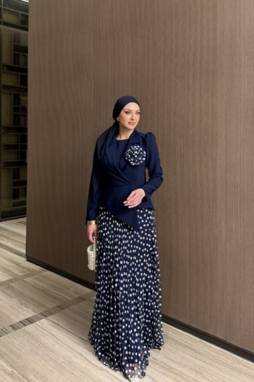 Zerda Etekli Takım Lacivert