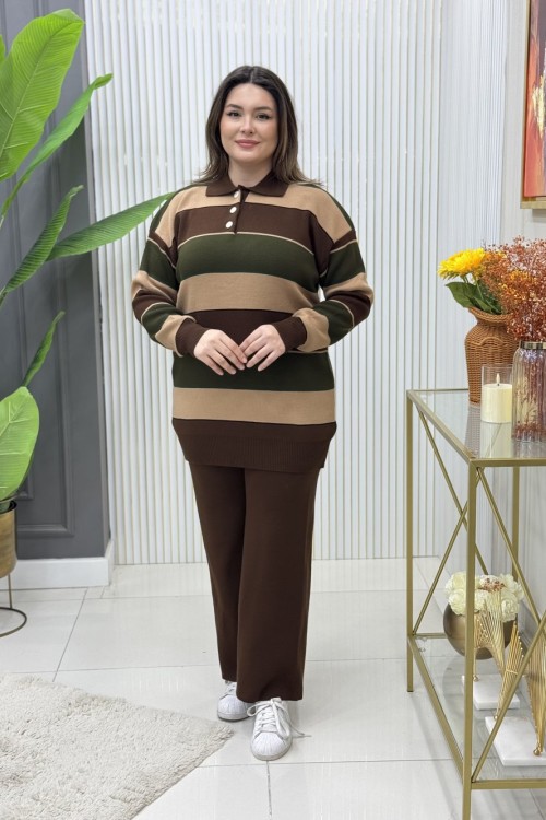 Zerrin Triko Takım  Kahverengi