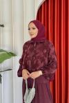 İkbal Elbise Takım Bordo