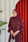 İkbal Elbise Takım Bordo