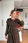 BONCUK ELBİSE Kahverengi