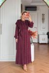 BONCUK ELBİSE Bordo