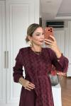 BONCUK ELBİSE Bordo