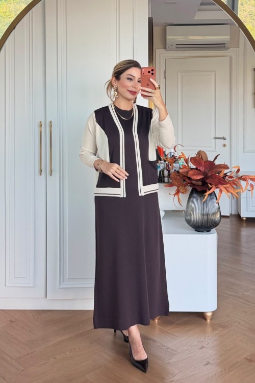 Zilan Elbise Takım Kahverengi