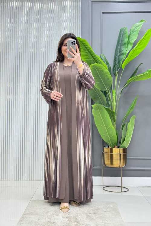 Nisa Elbise  Koyu Vizon