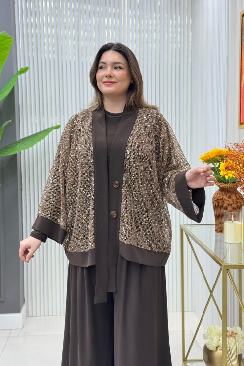 Viola Şık Takım Kahverengi